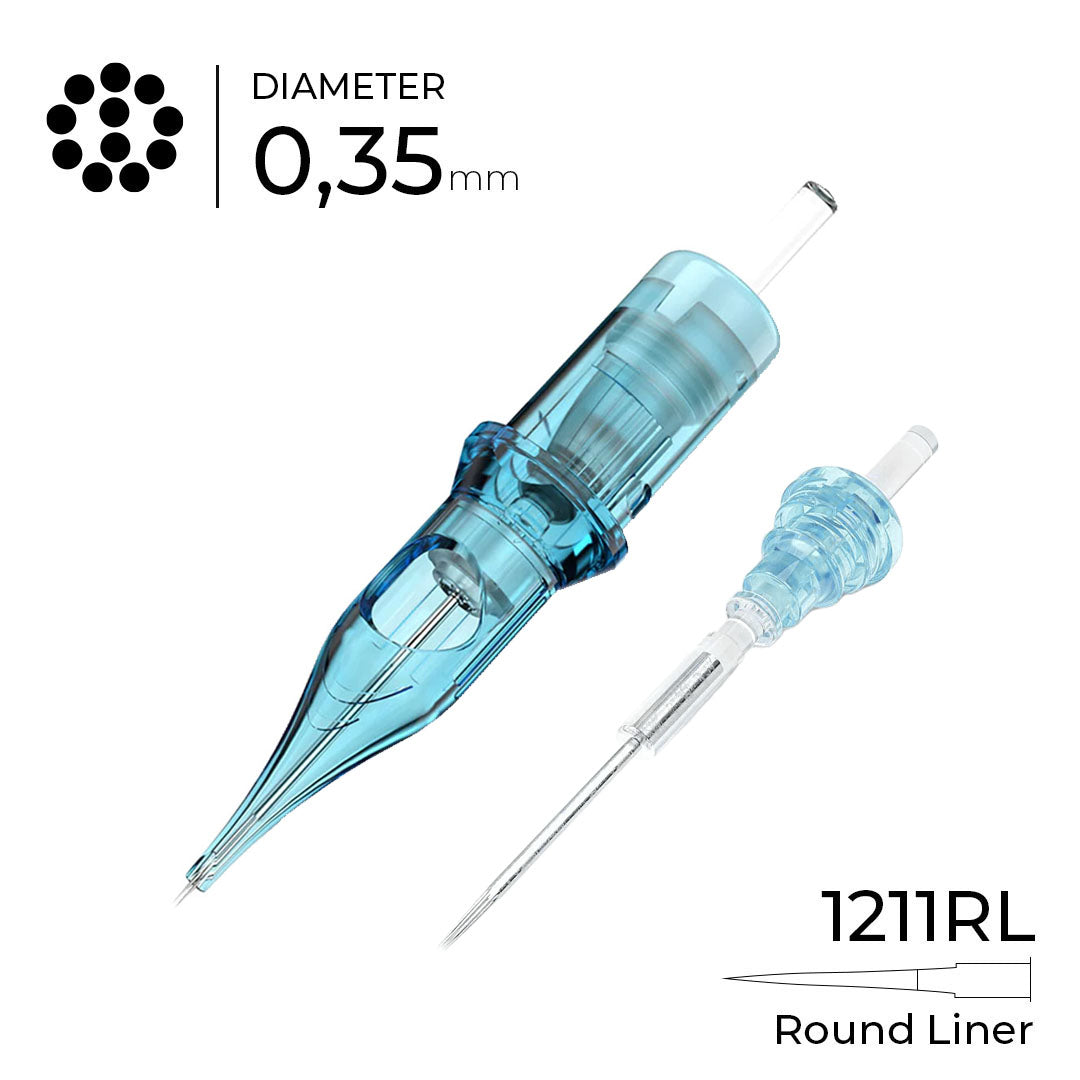 JAGUAR Tattoo Cartridges Needles #12 Diameter0.35mm 5mmTaper (RL) Round Liner Box of 20 Regular price