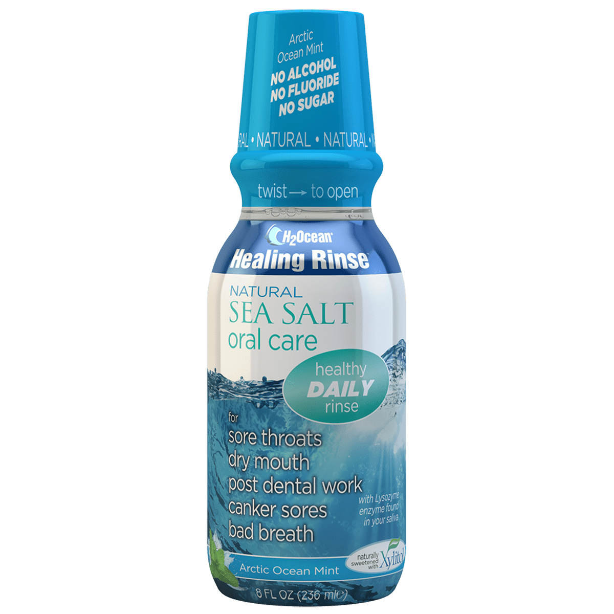 Healing Rinse Natural Sea Salt Oral Care 8oz Arctic Ocean Mint